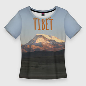 Женская футболка 3D Slim с принтом Закат над горой Гурла Мандата в Тюмени,  |  | Тематика изображения на принте: азия | альпинизм | альпинист | буддизм | вершина | вечер | восток | гора | горы | духовность | закат | красота | места силы | пейзаж | природа | путешествия | саморазвитие | снег | солнце | сумерки
