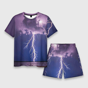 Мужской костюм с шортами 3D с принтом Разряд молний над океаном в Тюмени,  |  | Тематика изображения на принте: element | lightning | nature | ocean | storm | storm cloud | гроза | молнмя | океан | природа | стихия | туча