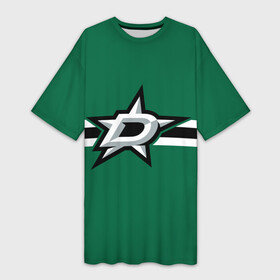 Платье-футболка 3D с принтом Даллас Старз форма в Тюмени,  |  | dallas stars | nhl | даллас старз | нхл | хоккей