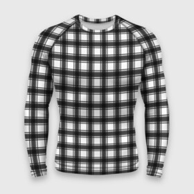 Мужской рашгард 3D с принтом Black and white trendy checkered pattern в Тюмени,  |  | black and white | checkered pattern | trendy | в клетку | геометрический узор | клетчатый узор | модный | черно белая клетка