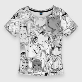 Женская футболка 3D Slim с принтом Сон в замке демона паттерн в Тюмени,  |  | anime | aurora suya rhys kaymin | maoujou de oyasumi | аврора суя рис каймин | аниме | анимэ | сон в замке демона