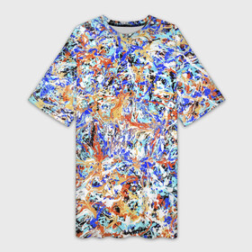 Платье-футболка 3D с принтом Летний красочный паттерн в Тюмени,  |  | color | fashion | impressionism | paint | pattern | splashes | summer | абстракция | брызги | импрессионизм | краска | лето | мода | паттерн | цвет