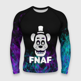 Мужской рашгард 3D с принтом Five Nights At Freddy s  огонь неон в Тюмени,  |  | five nights at freddy | five nights at freddys | fnaf | logo | neon | игра | игры | лого | логотип | неон | символ | файв найтс эт фредди | фнаф