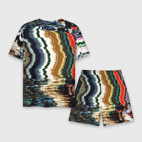 Мужской костюм с шортами 3D с принтом Glitch pattern  fashion trend в Тюмени,  |  | abstraction | color | fashion | glitch | pattern | wave | абстракция | волна | глитч | мода | паттерн | цвет