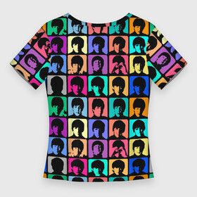 Женская футболка 3D Slim с принтом Legendary popular music group в Тюмени,  |  | 60 е | 60s | band | george harrison | john lennon | music | paul mccartney | retro | ringo starr | song | vintage | yellow | битлз | винтаж | группа | джон леннон | джордж харрисон | желтый | классика | музыка | песня | пол маккартни | ретро | 