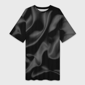 Платье-футболка 3D с принтом Черный шелк в Тюмени,  |  | dark | текстура шелка | ткань | черный шелк | шелк
