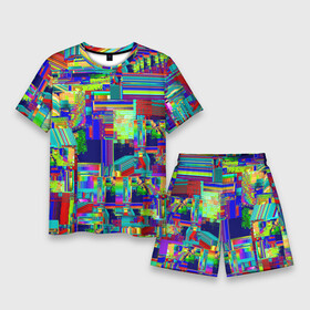 Мужской костюм с шортами 3D с принтом Vanguard fractal pattern в Тюмени,  |  | abstraction | fashion | fractal | glitch | pattern | vanguard | абстракция | авангард | глитч | мода | паттерн | фрактал