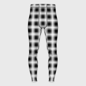 Мужские тайтсы 3D с принтом Black and white tartan check в Тюмени,  |  | black and white | tartan | клетка | клетчатый узор | узор в клетку | черно белый | шотландка