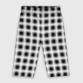 Велосипедки 3D с принтом Black and white tartan check в Тюмени,  |  | black and white | tartan | клетка | клетчатый узор | узор в клетку | черно белый | шотландка