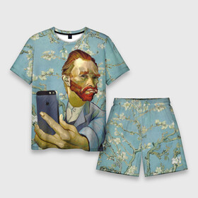 Мужской костюм с шортами 3D с принтом Ван Гог Селфи  Арт Портрет в Тюмени,  |  | van gogh | вангог | мем | художник | цветущие ветки миндаля