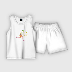Детская пижама с шортами хлопок с принтом Женский большой теннис в Тюмени,  |  | tennis | большой теннис | ракетка | теннис | я люблю теннис