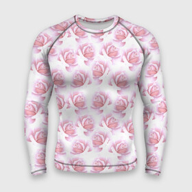 Мужской рашгард 3D с принтом Нежные розы  паттерн в Тюмени,  |  | flowers | petals | pink | roses | seamless pattern | лепестки | нежность | паттерн | роза | розовый | розы | цветы