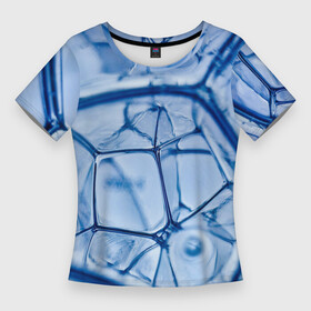 Женская футболка 3D Slim с принтом Абстрактная синяя ледяная броня в Тюмени,  |  | 3d | 3д | abstraction | armor | art | artwork | colorful | colors | graphics | ice | patterns | surrealism | sweethuman | sweethumen | water | абстракция | арт | броня | вода | графика | искусство | лёд | разноцветный | сюрреализм | узоры | цвета