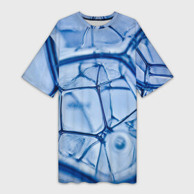 Платье-футболка 3D с принтом Абстрактная синяя ледяная броня в Тюмени,  |  | 3d | 3д | abstraction | armor | art | artwork | colorful | colors | graphics | ice | patterns | surrealism | sweethuman | sweethumen | water | абстракция | арт | броня | вода | графика | искусство | лёд | разноцветный | сюрреализм | узоры | цвета