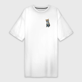 Платье-футболка хлопок с принтом Котенок бенгал в Тюмени,  |  | bengal cat | бенгал | бенгальская кошка | бенгальский кот | бенгальский котенок | порода бенгал | снежный бенгал