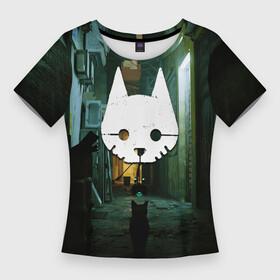 Женская футболка 3D Slim с принтом Бродяга во дворе в Тюмени,  |  | cat | game | games | бездомный | бродяга | игра | игры | кот | котёнок | стрей | стрэй