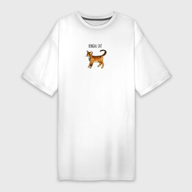 Платье-футболка хлопок с принтом Кошка бенгал в Тюмени,  |  | bengal cat | бенгал | бенгальская кошка | бенгальский кот | бенгальский котенок | порода бенгал | снежный бенгал