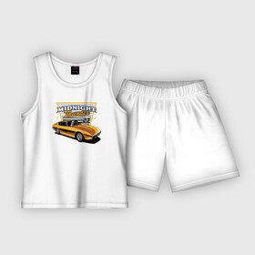 Детская пижама с шортами хлопок с принтом Желтый гоночный ретро автомобиль в Тюмени,  |  | retro | авто | автомобиль | машина | ретро | ретро автомобиль