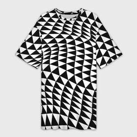 Платье-футболка 3D с принтом Геометрический паттерн  минимализм в Тюмени,  |  | geometry | minimalism | pattern | triangle | wave | волна | геометрия | минимализм | паттерн | треугольник