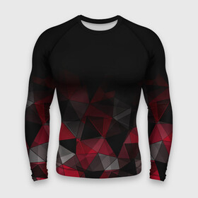 Мужской рашгард 3D с принтом Черно красный геометрический в Тюмени,  |  | Тематика изображения на принте: abstract | black | black and red | geometric | gradient | gray | ombre | polygonal | red | triangles | абстрактный | геометрический | градиент | красный | омбре | полигональный | серый | треугольники | черно красный | черный | черный и красный