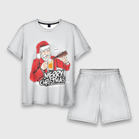 Мужской костюм с шортами 3D с принтом Не грусти Санта, накати в Тюмени,  |  | дед мороз | новый год | санта клаус