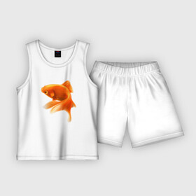 Детская пижама с шортами хлопок с принтом Китайский карась  Золотая рыбка в Тюмени,  |  | fish | gold fish | золотая рыбка | китайский карась | рыба
