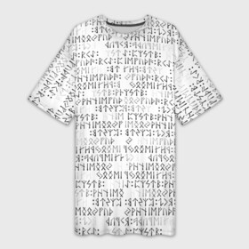 Платье-футболка 3D с принтом Паттерн футарк в Тюмени,  |  | patern | pattern | runes | древние знаки | знак рода | знаки | иероглифы | патерн | паттерн | руны | русь | символы | славяне | славянская символика | футарк