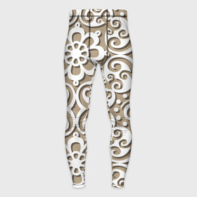 Мужские тайтсы 3D с принтом Цветочный кружевной орнамент в Тюмени,  |  | бежевый | белый | белым | завиток | кружеао | кружок | лепесток | листок | тень | точка | узор | цветок