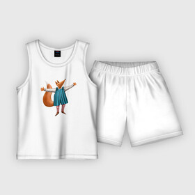 Детская пижама с шортами хлопок с принтом Лисица: обнимашки в Тюмени,  |  | лиса | лисица | лисичка | обнимает | обнимашки | обнимаю
