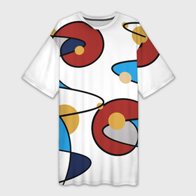 Платье-футболка 3D с принтом Абстрактная композиция круги и спирали в Тюмени,  |  | абстрактная | абстракционазм | абстракция | геометрический | геометрия | композиция | круг | лайнарт | линейный рисунок | линия | модерн | пятно | современное искусство | форма