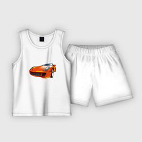 Детская пижама с шортами хлопок с принтом Прокачу с ветерком в Тюмени,  |  | авто | водитель | гонка | руль | спорткар | тачка | трасса | фары