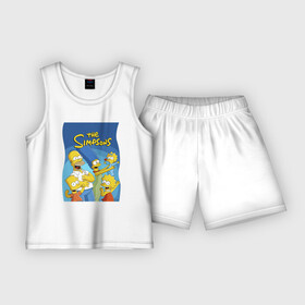 Детская пижама с шортами хлопок с принтом Семейка Симпсонов  Гомер, Мардж и их отпрыски в Тюмени,  |  | bart | cartoon | family | homer | lisa | maggie | marge | simpsons | барт | гомер | лиза | мардж | мультфильм | мэгги | семья | симпсоны