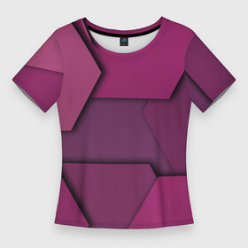 Женская футболка 3D Slim с принтом Геометрические фигуры в движении в Тюмени,  |  | 3d | 3д | геометрия | иллюзия | многоугольники | оптическая | фигуры | эффект