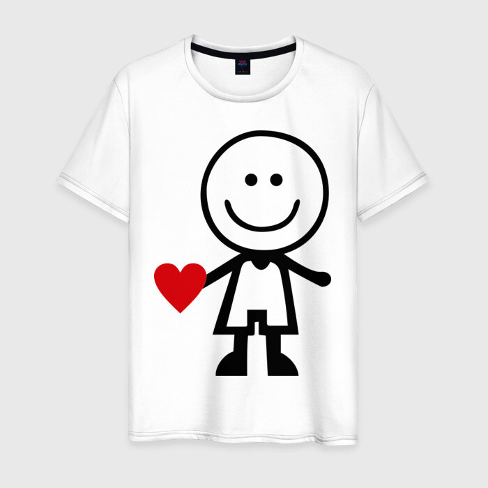 Мужская футболка хлопок Люблю ее (парная) фото