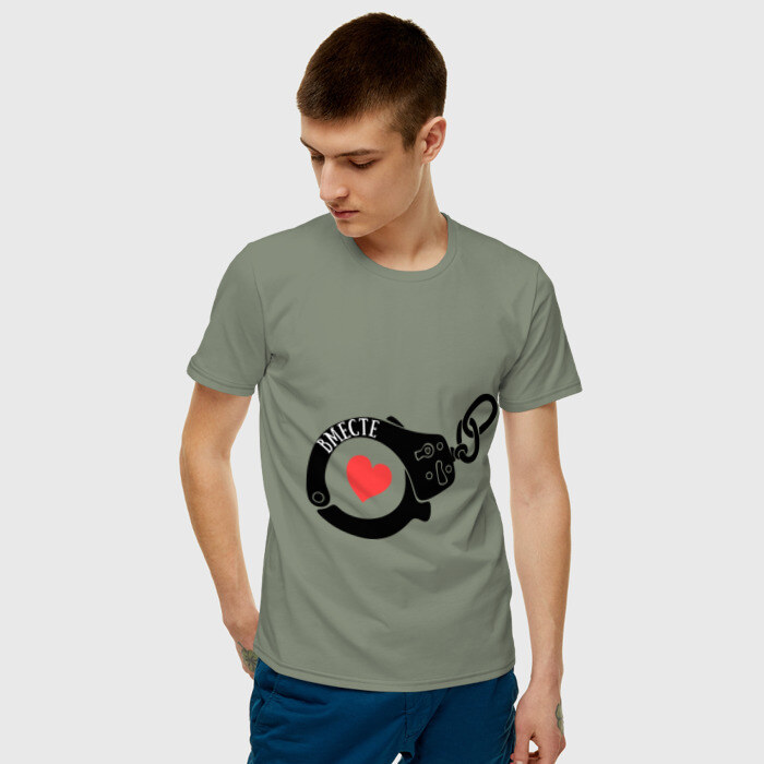 Мужская футболка хлопок Наручники любви фото