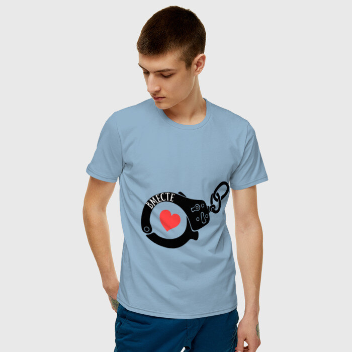 Мужская футболка хлопок Наручники любви фото