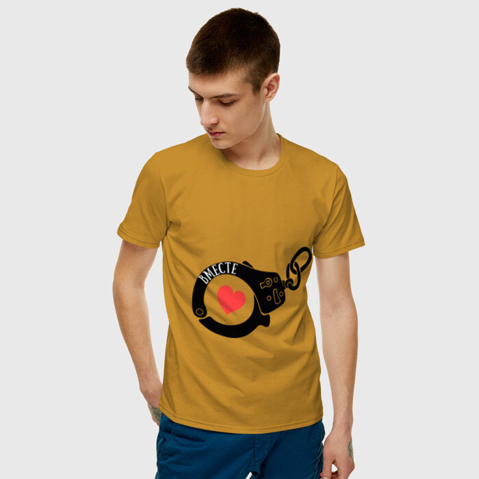 Мужская футболка хлопок Наручники любви фото