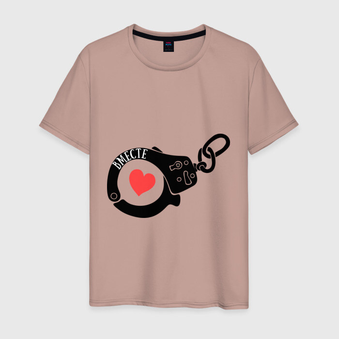 Мужская футболка хлопок Наручники любви фото