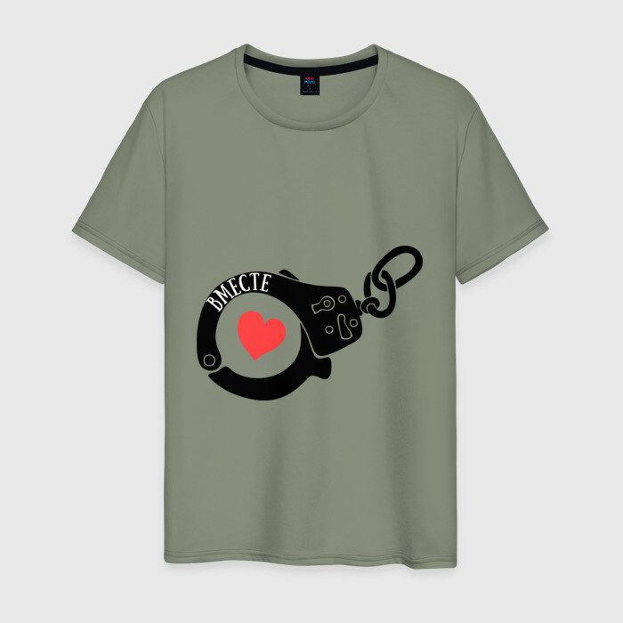 Мужская футболка хлопок Наручники любви фото