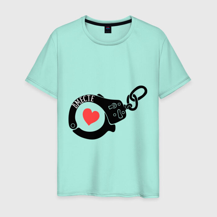 Мужская футболка хлопок Наручники любви фото