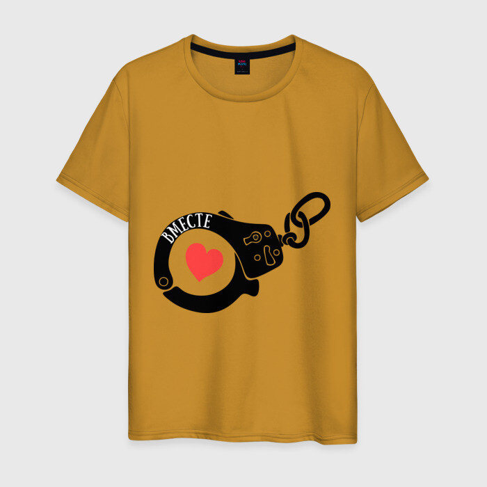 Мужская футболка хлопок Наручники любви фото