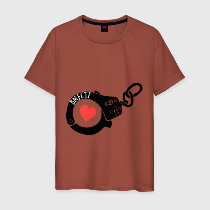 Мужская футболка хлопок Наручники любви фото