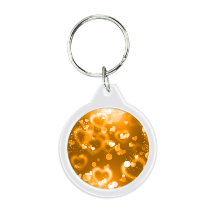 Брелок круглый Золотые сердца фото