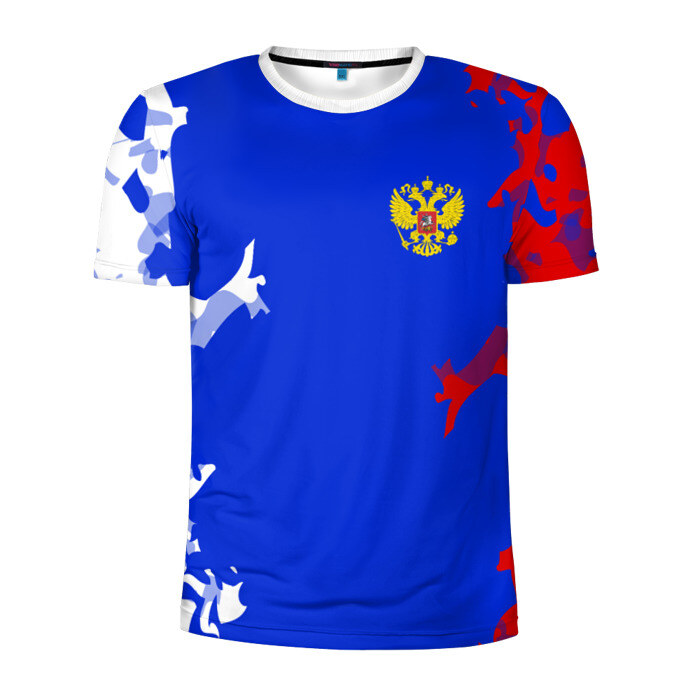 Мужская футболка 3D спортивная RUSSIA SPORT фото