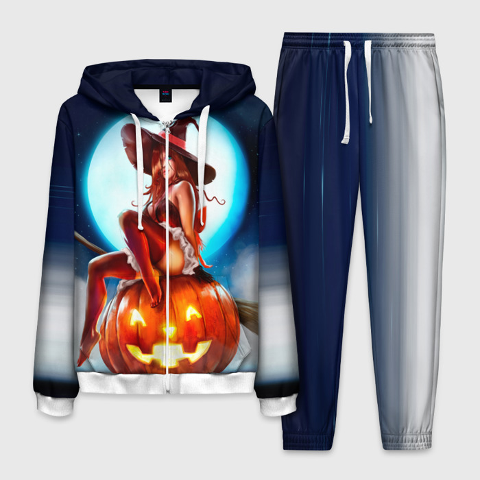 Мужской костюм 3D Ведьма на тыкве фото