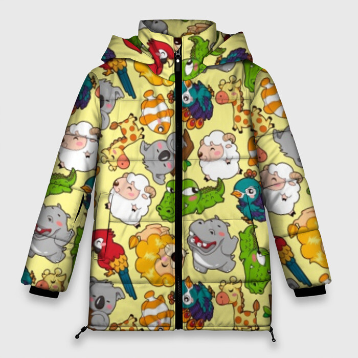 Женская зимняя куртка 3D Зоопарк фото