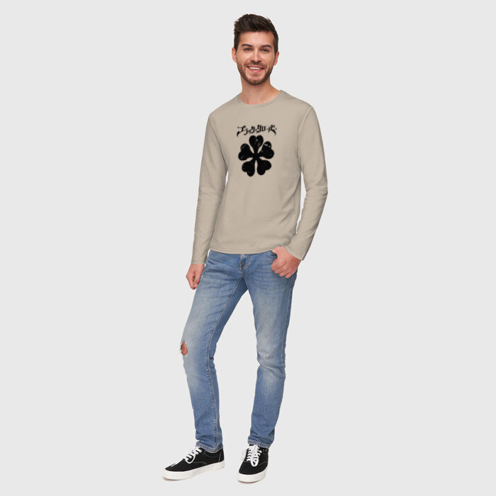 Мужской лонгслив хлопок Чёрный клевер фото