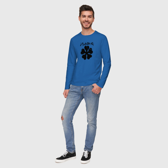 Мужской лонгслив хлопок Чёрный клевер фото