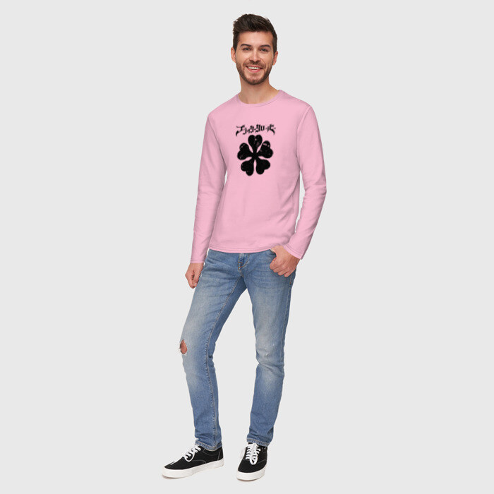 Мужской лонгслив хлопок Чёрный клевер фото