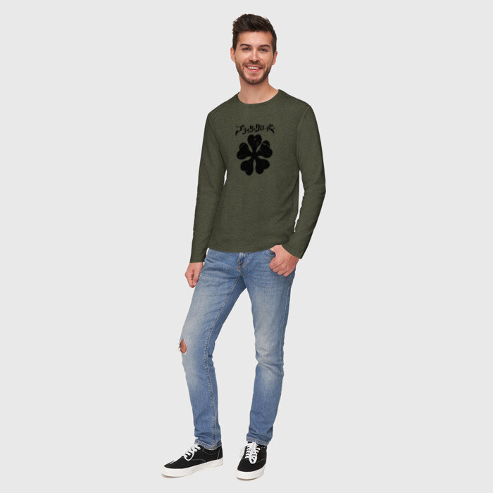 Мужской лонгслив хлопок Чёрный клевер фото